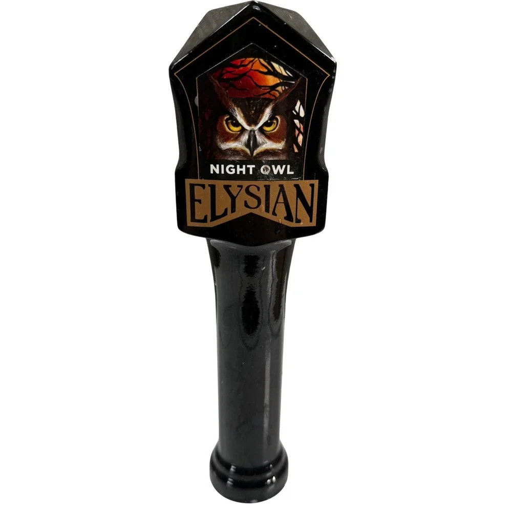 Elysian Night Owl Beer Tap Handle Black Pumpkin Ale Collectible Barware